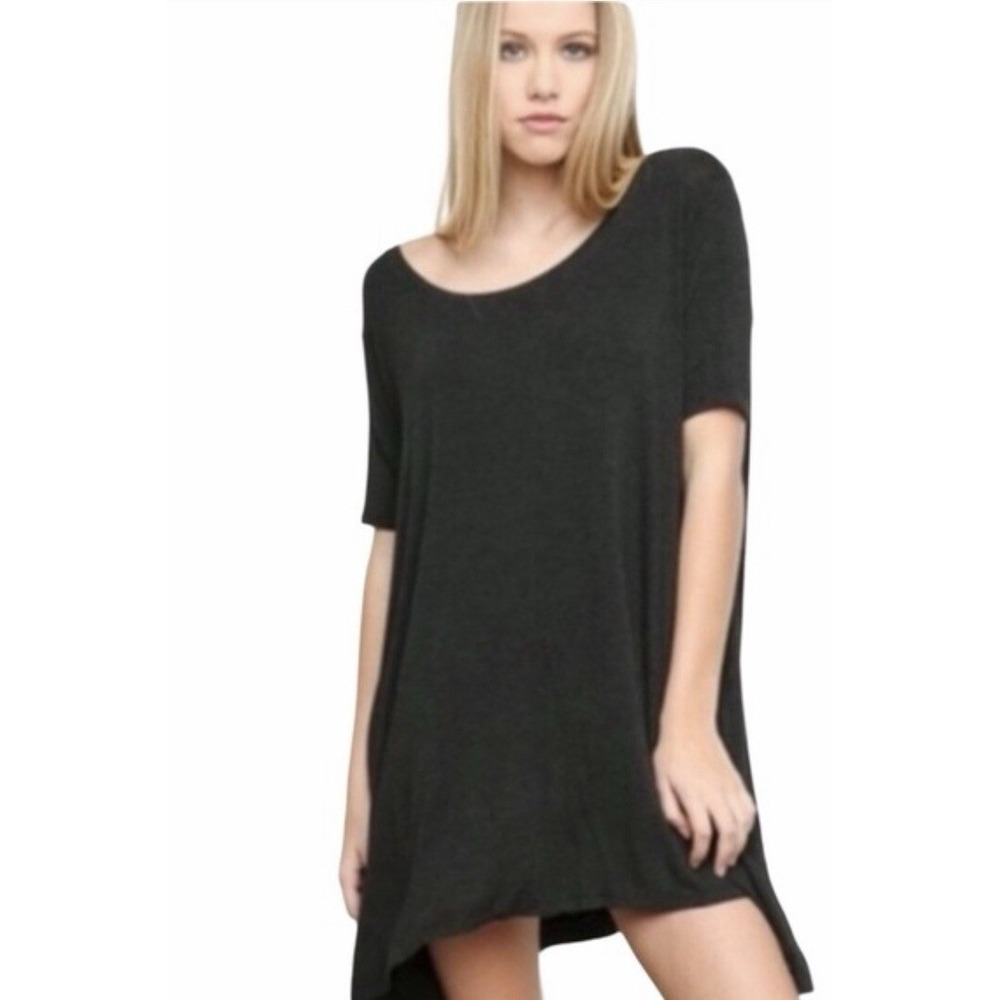 BRANDY MELVILLE Aneita Swing Tunic Mini Dress Womens One Size Shark Bite Hem
